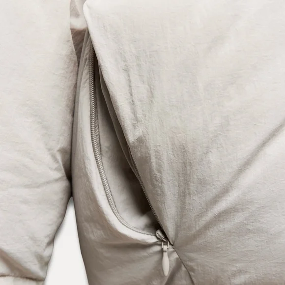 ZARA WATER-REPELLENT PUFFER ANORAK - Ecru Winter Jacket - Picture 7 of 10